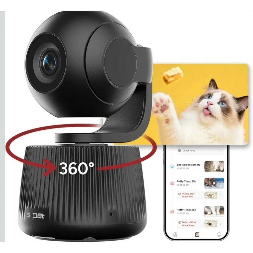 PawTrack 4K Pet Camera with Auto Tracking, 360° Pan/270° Tilt, Behavior Alerts &